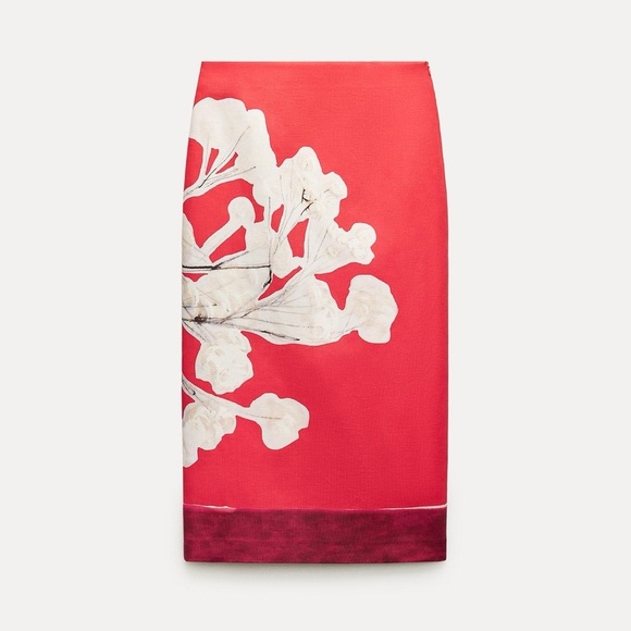 Zara ZW collection linen blend pencil skirt - Picture 3 of 11
